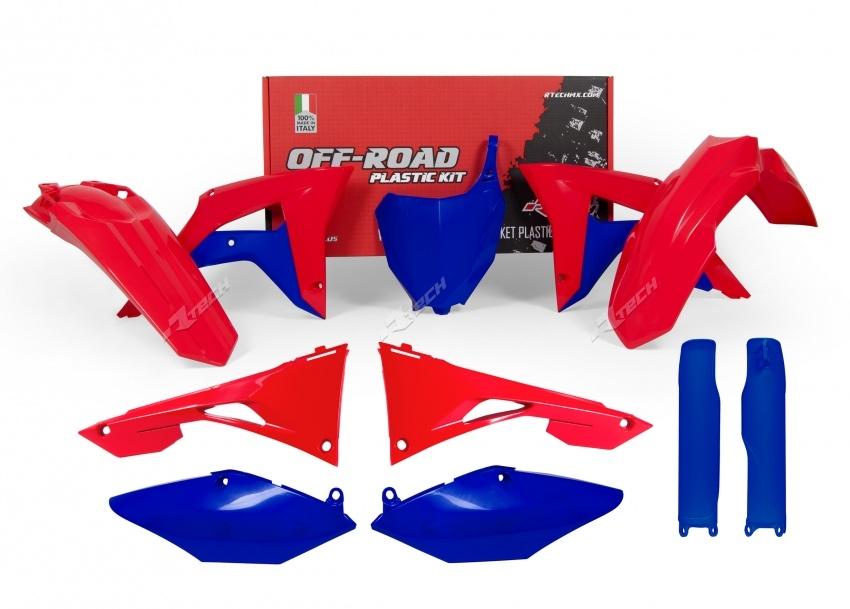 PLASTIC KIT 7PCS B/R CRF450R 17-18, CRF250R 18, RED AND BLUE P/KIT RTECH, R-KITCRF-RSB-599 image 1