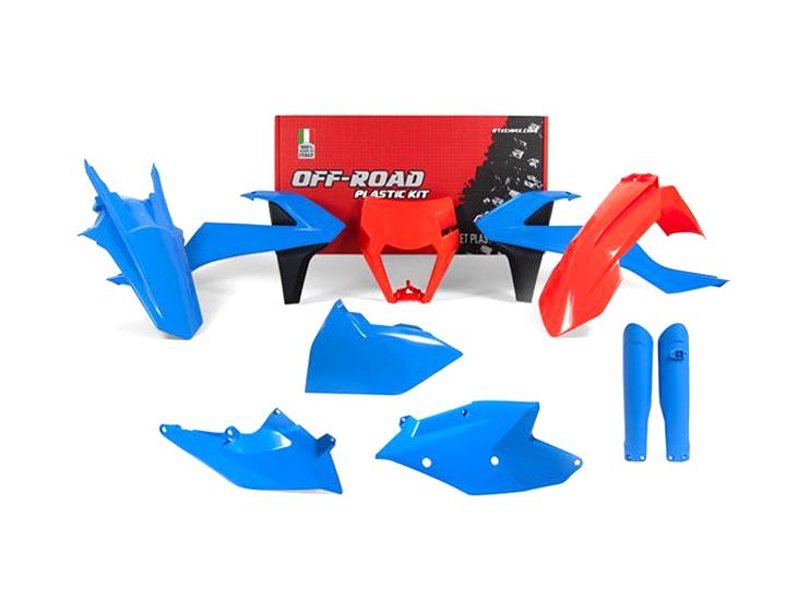 PLASTIC KIT/7 17-19 EXC/EXC-F, LIGHT BLUE ENDURO KIT LTD ED. TLD 2017, RTECH R-KITKTM-CL0-528 image 1