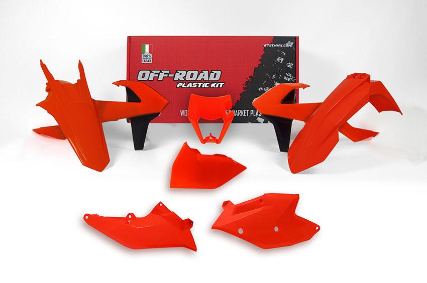 PLASTIC KIT/6 17-19 EXC/EXC-F, NEON ORANGE ENDURO KIT, RTECH R-KITKTM-AN0-517 thumbnail 2
