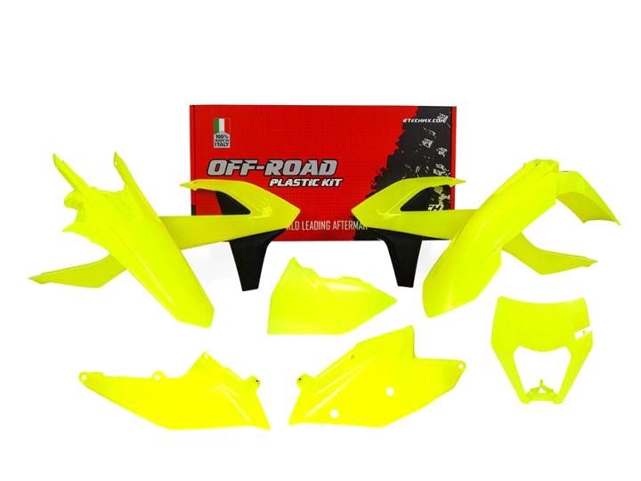 PLASTIC KIT/6 17-19 EXC/EXC-F, NEON YELLOW ENDURO KIT, R-KITKTM-GF0-517 image 1