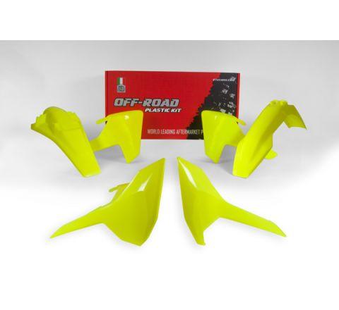 PLASTIC KIT 17-18 HUSKY TE/FE/TX, 4 PIECE ,COLOUR NEON YELLOW, RTECH R-KITHSQ-GF0-417 thumbnail 2