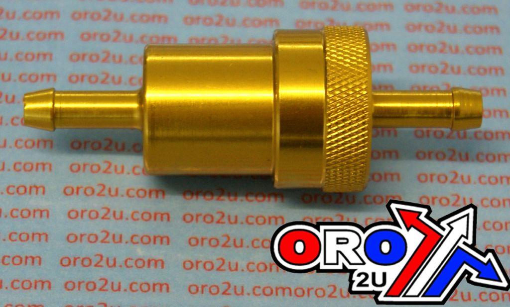 INLINE FUEL FILTER ALLOY 6mm 1/4 GOLD WITH CLEANABLE FILTER thumbnail 5
