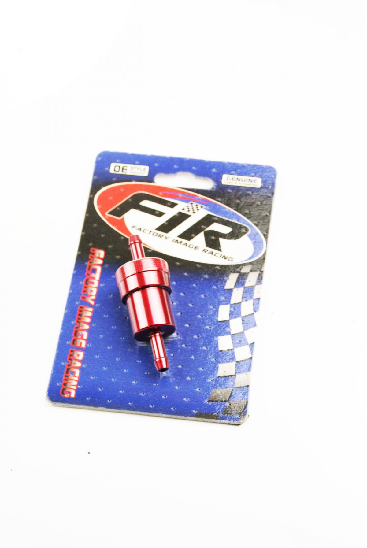 INLINE FUEL FILTER ALLOY 6mm 1/4 RED WITH CLEANABLE FILTER thumbnail 2
