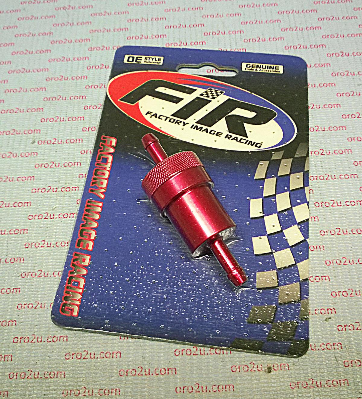 INLINE FUEL FILTER ALLOY 6mm 1/4 RED WITH CLEANABLE FILTER thumbnail 3