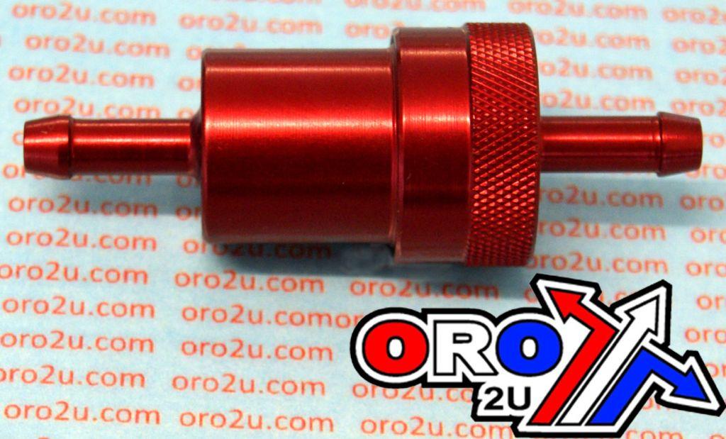 INLINE FUEL FILTER ALLOY 6mm 1/4 RED WITH CLEANABLE FILTER thumbnail 4