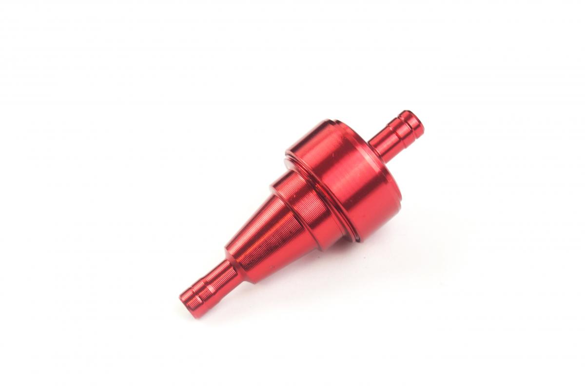 FUEL FILTER ALUM SMALL RED FL002-RED image 1