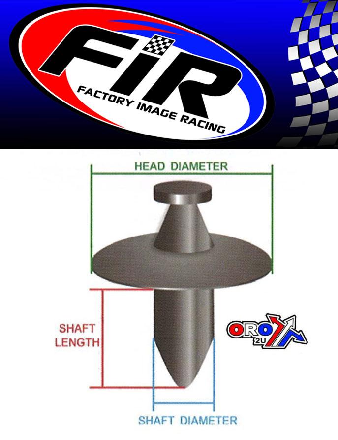 PACK-10 PLASTIC CENTER PUSH FENDER CLIPS RIVETS, 8mm x 20mm x 22mm thumbnail 3