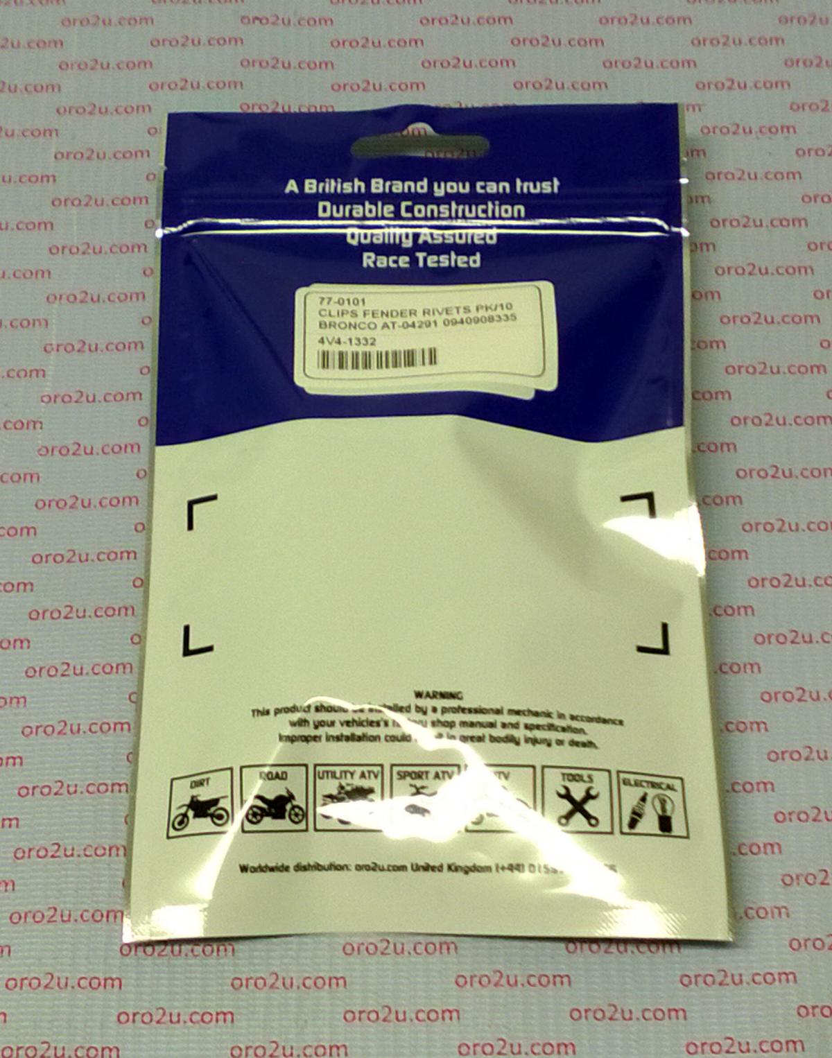 PACK-10 PLASTIC CENTER PUSH FENDER CLIPS RIVETS, 8mm x 20mm x 25mm thumbnail 5