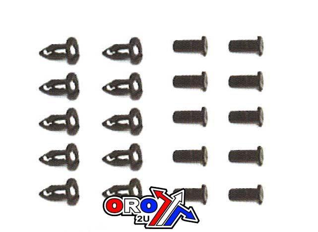 PACK-10 PLASTIC CENTER PUSH FENDER CLIPS RIVETS, 8mm x 23mm x 15mm thumbnail 4