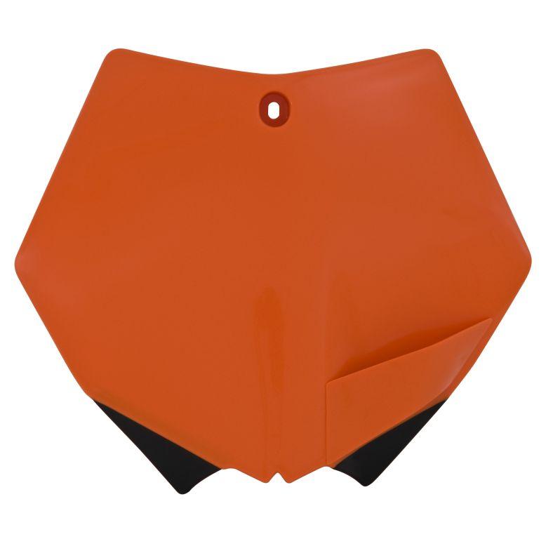FRONT PLATE 07-12 KTM ORANGE, RTECH R-TBKTMAR0007 image 1