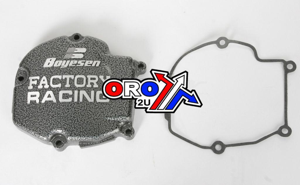 IGNITION COVER 03-07 KX125, BOYESEN SC-11AL BLACK/SILVER, VEIN thumbnail 2