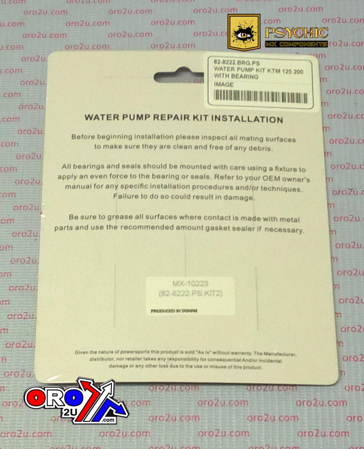 WATER PUMP KIT 00-12 KTM 125 200, WITH BEARING, MX-10223 thumbnail 2