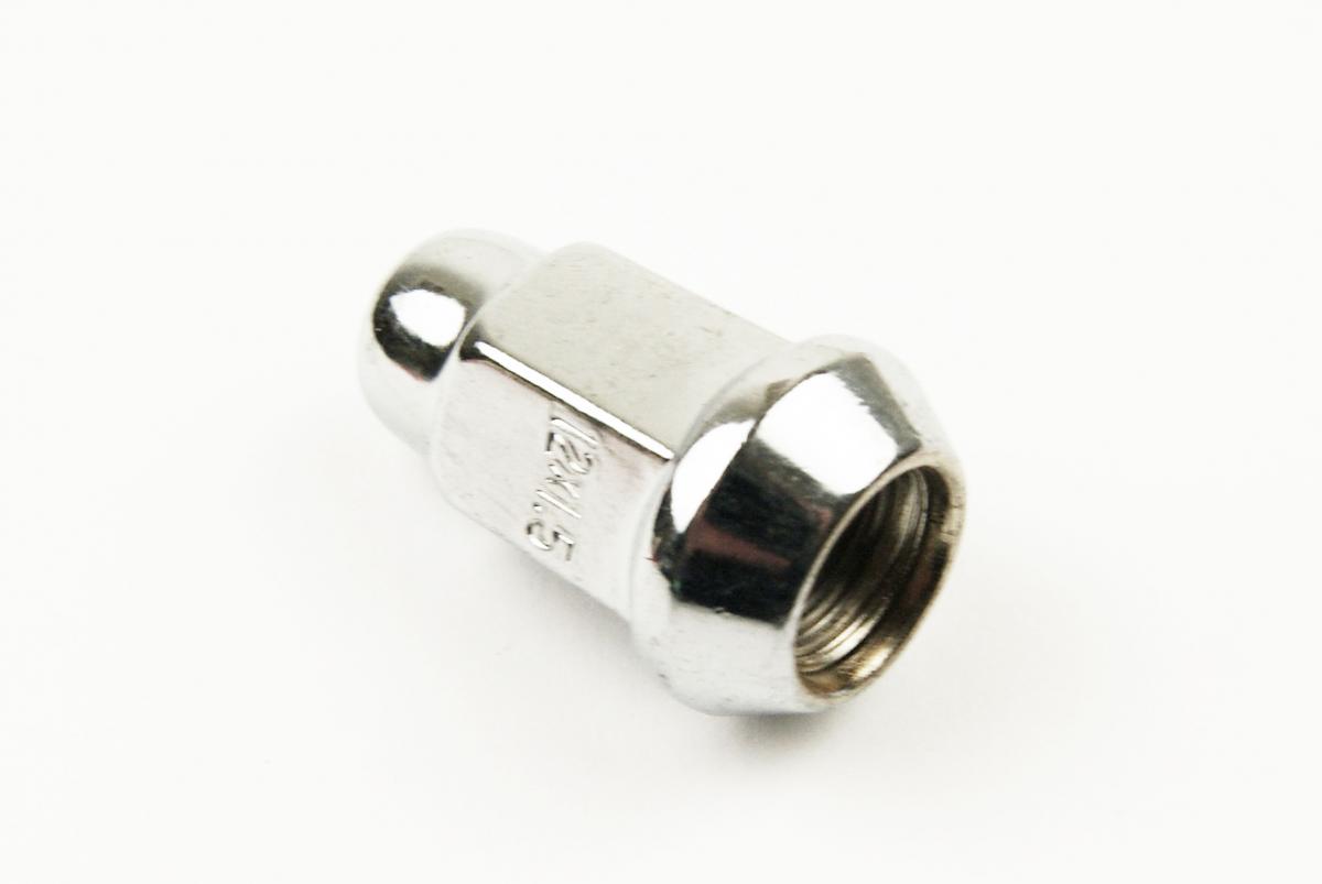 LUG NUT M12-1.5 BEV CHROME, LUG5 BEVELED image 1