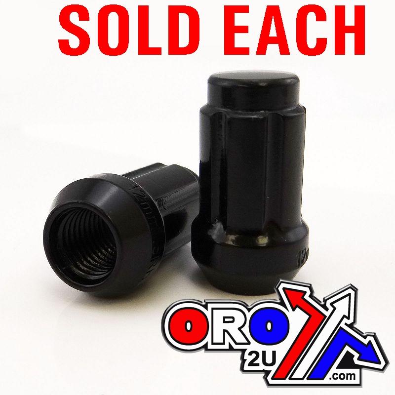 LUG NUT M12-1.5 BEV/SPLINED, LUGP-10B BEVELED BLACK thumbnail 3