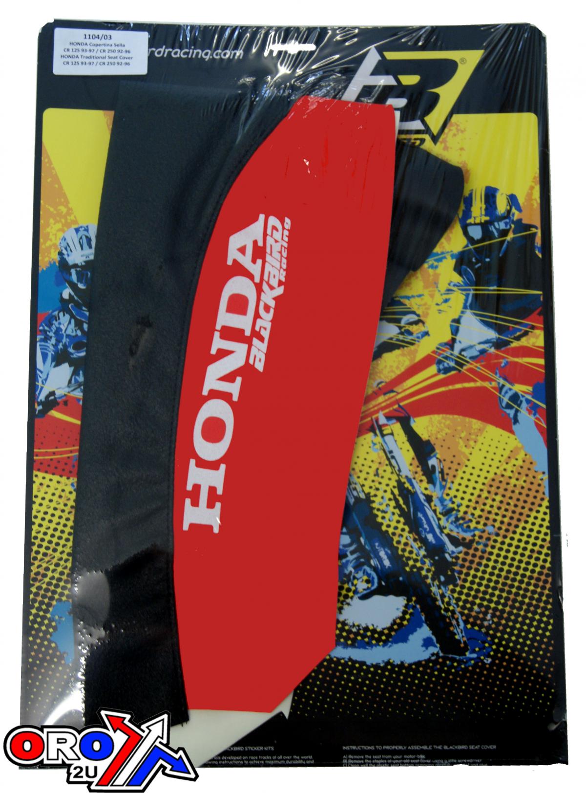 92-97 CR125/CR250 BLACKBIRD, TRADITIONAL SEAT COVER BLK/RED, 1104/03 thumbnail 2