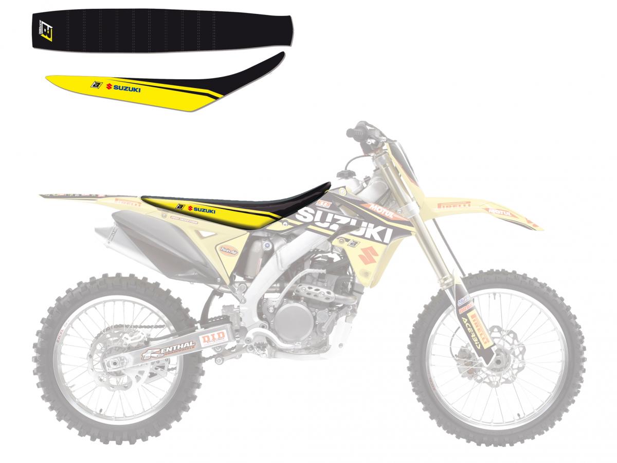 10-17 RMZ250 BLACKBIRD SEAT, WORLD MX GP SEAT COVER, 1327R5 image 1