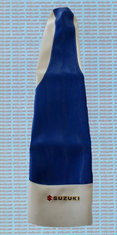 SEAT COVER 03-08 LTZ400 SUZUKI, ATV SEAT COVER BLUE / WHITE image 1