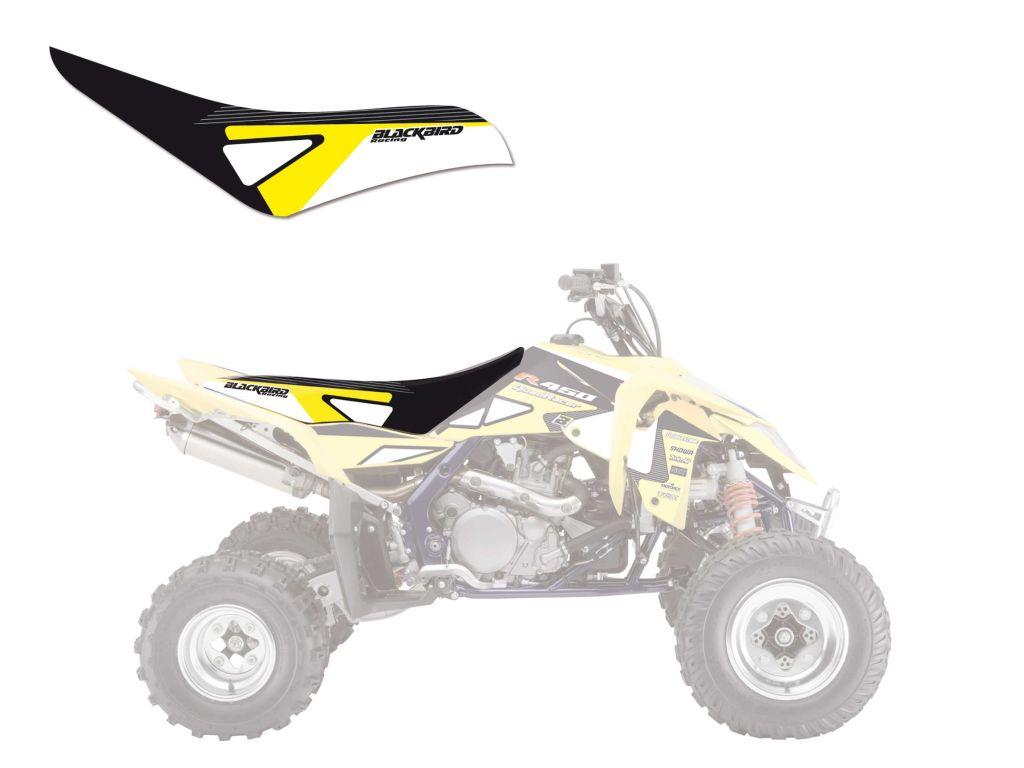 06-09 LTR450 GRAPHIC BLACKBIRD, BLACKBIRD SEAT COVER image 1