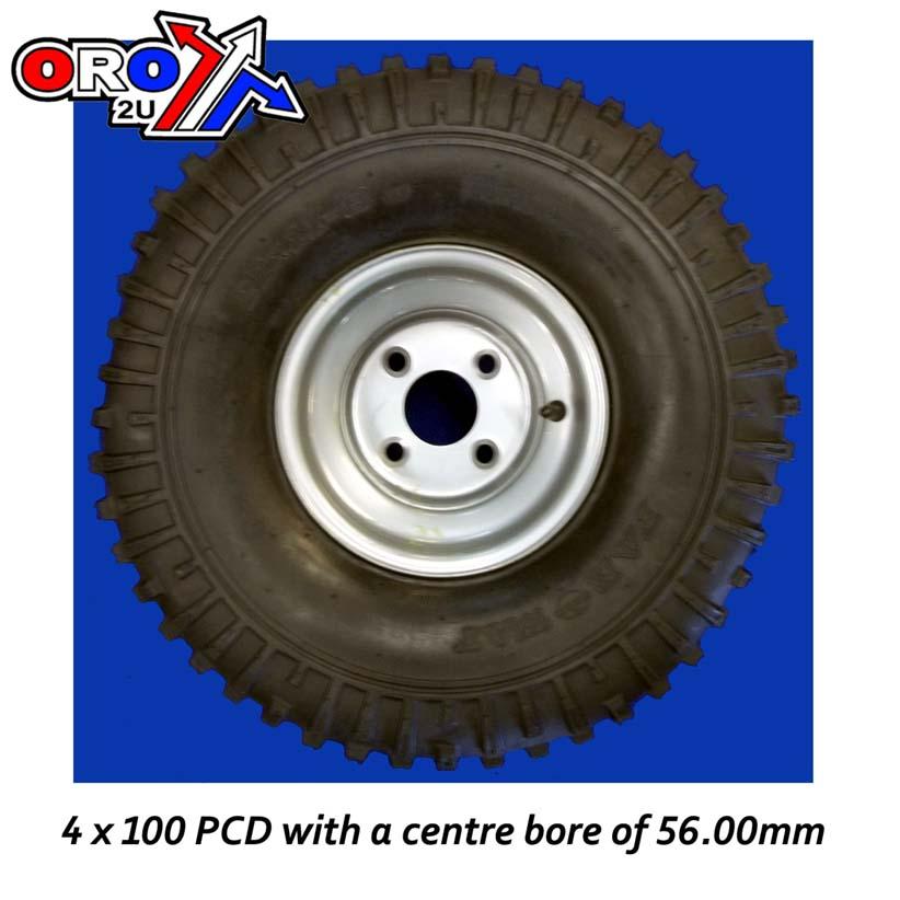 TRAILER TYRE & RIM 22x11x8, 56MM BORE / 100 PCD / ATV QUAD, SPLIT KIT 89-100 thumbnail 2