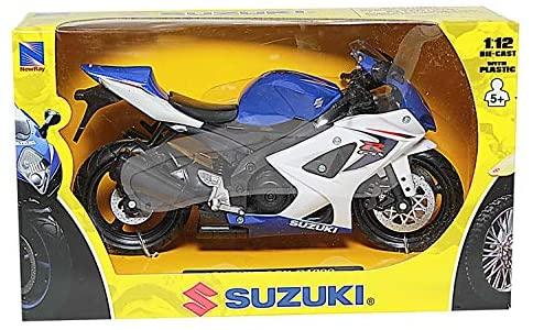 MODEL DIE CAST SUZUKI GSX-R1000, 2008, BLUE AND SILVER, SCALE 1:12, NEWRAY 57003, ROAD thumbnail 2