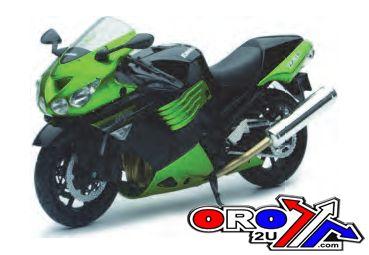 MODEL DIE CAST KAWASAKI ZX-14, 2011, GREEN AND BLACK, SCALE 1:12, 57433B, ROAD thumbnail 3
