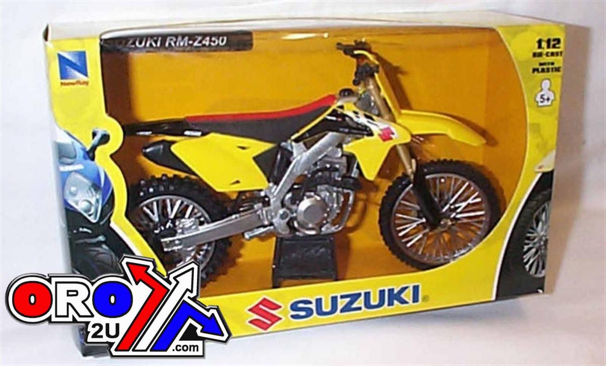 MODEL DIE CAST SUZUKI RM-Z 450 2014, YELLOW, SCALE 1:12, NEWRAY 57643 thumbnail 2