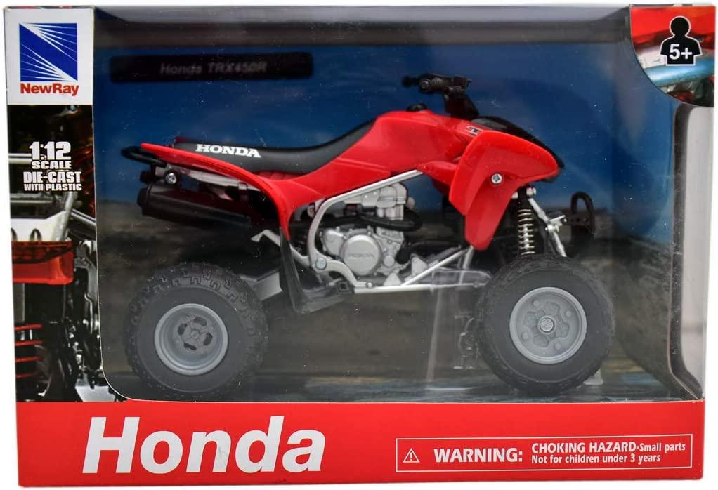 MODEL DIE CAST HONDA HRC TRX 450R, RED AND BLACK, SCALE 1:12, NEWRAY 57093A thumbnail 3