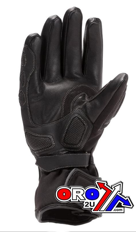 GLOVE BLACK LEATHER CARBON, PROTECTOR, WATERPROOF thumbnail 2