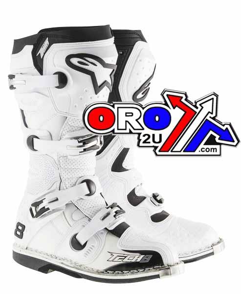 ALPINESTAR TECH-8 RS MX BOOTS WHITE/WHITE, SIZE 12 (47) | eBay