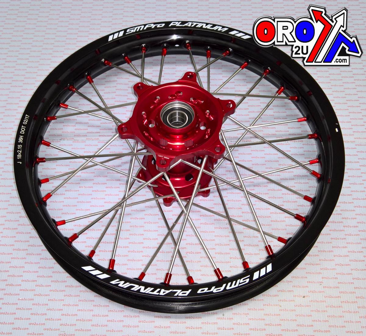 18x2.15 WHEEL GASGAS GLOSS BLACK/RED, MX-6030 GLOSS BLACK RIM, GLOSS RED HUB, SP05803840103 GLOSS RED NIPPLES thumbnail 2