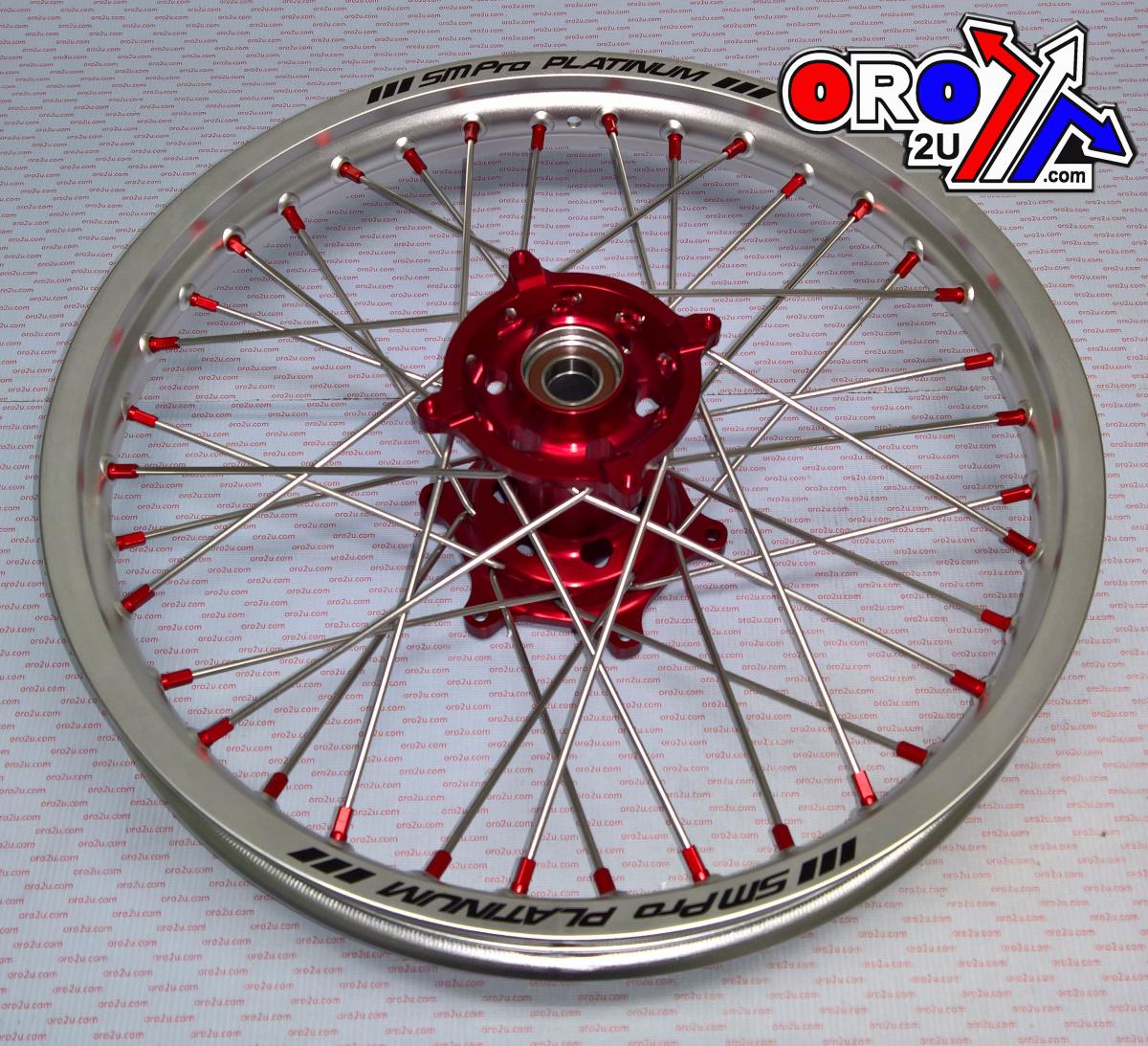 18x2.15 WHEEL HON SILVER/RED, MX-9130 RIM SILVER, HUB RED, SP047.03.84.50.03 MATT RIM thumbnail 3