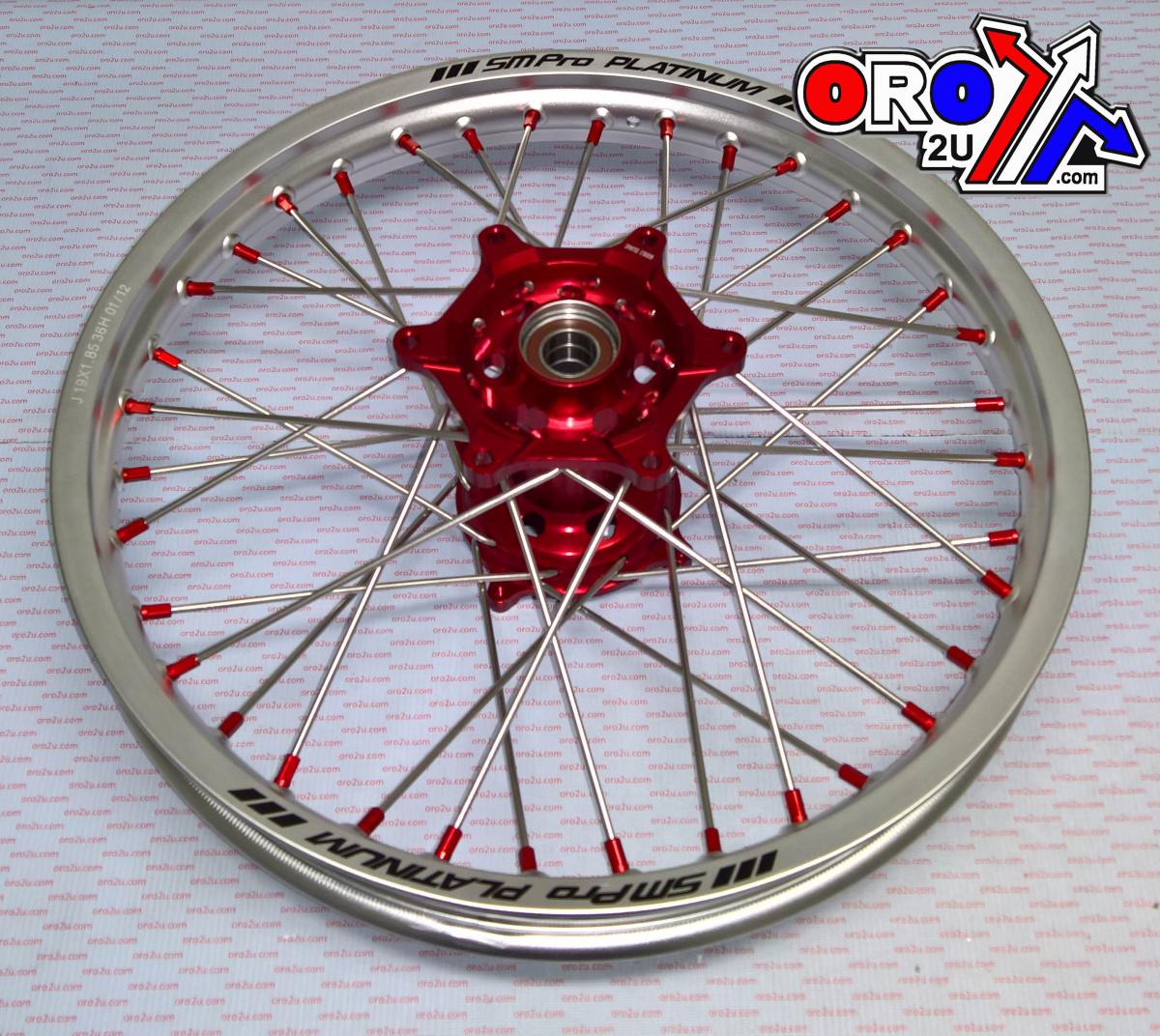 19x2.15 WHEEL HON SILVER/RED, MX-9121 RIM SILVER, HUB RED, SP04703815003 MATT RIM MX-9121 thumbnail 2