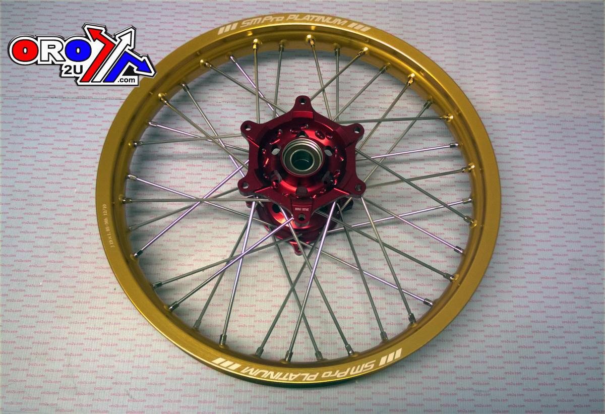 19x1.85 WHEEL HON GD GLOSS/RED, MX-9012 GOLD RIM, RED HUB, SP01203820299 GLOSS RIM thumbnail 2