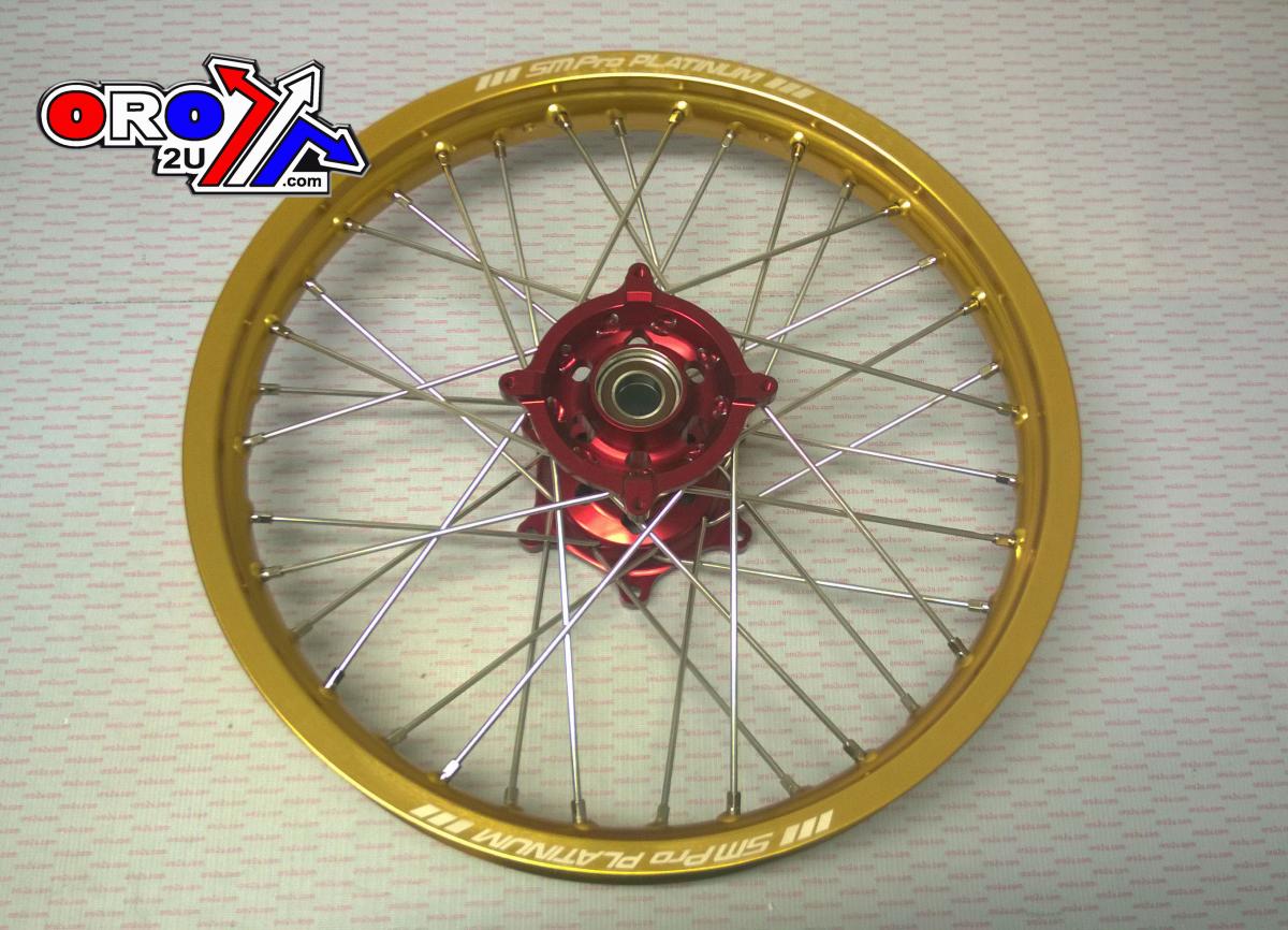 19x1.85 WHEEL HON GD GLOSS/RED, MX-9012 GOLD RIM, RED HUB, SP01203820299 GLOSS RIM thumbnail 3