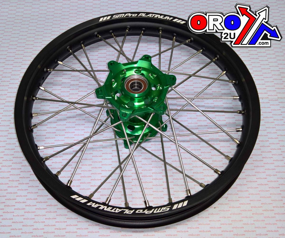 19x2.15 WHEEL KAW BK/GRN RACE, GLOSS RIM, MX-2021 BLACK GLOSS RIM / GREEN HUB, SP053.05.81.01.99 thumbnail 2