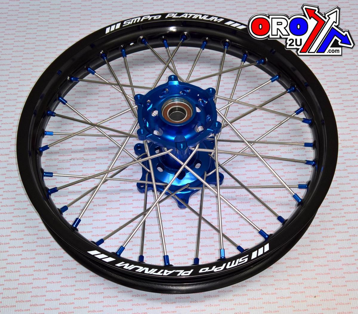 19x2.15 WHEEL HUSKY BLACK/BLUE, MX-5020 BLACK RIM, BLUE HUB, SP05204810104 BLUE NIPPLES thumbnail 2