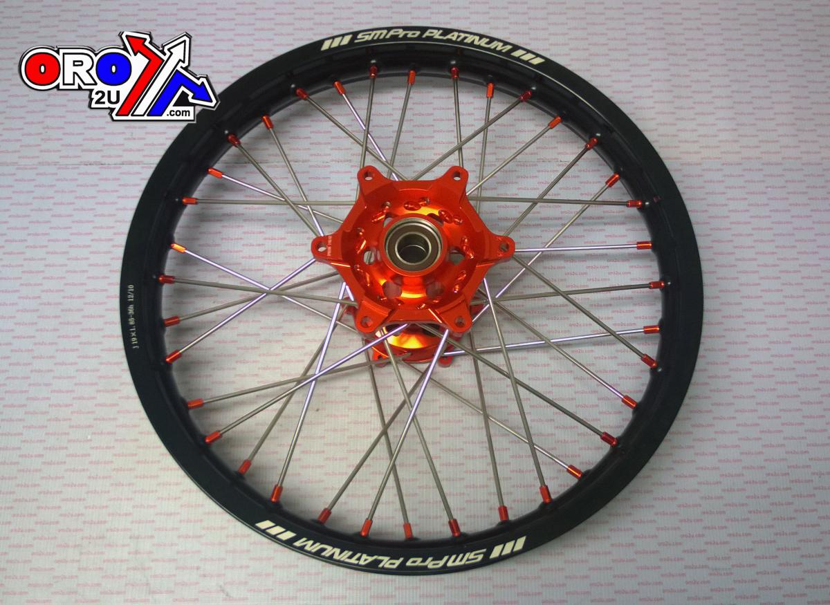 19x1.85 WHEEL KTM BLK/ORG/ORG, MX-5012 BLACK RIM, ORANGE HUB, SP05206820106 G/RIM O/NIPPLES thumbnail 2