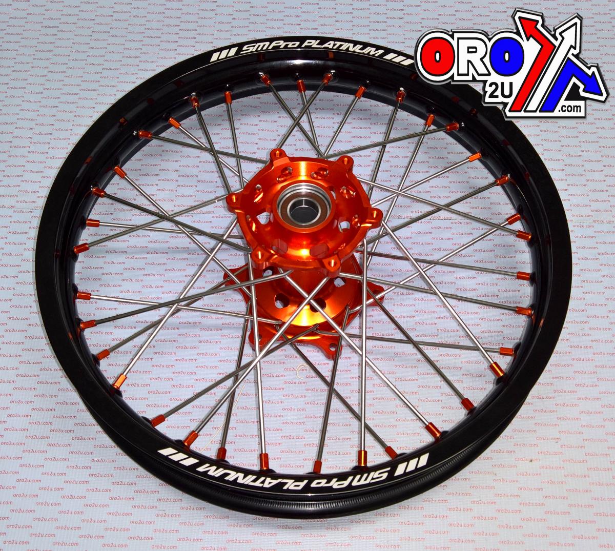 19x1.85 WHEEL KTM BLK/ORG/ORG, MX-5012 BLACK RIM, ORANGE HUB, SP05206820106 G/RIM O/NIPPLES thumbnail 3