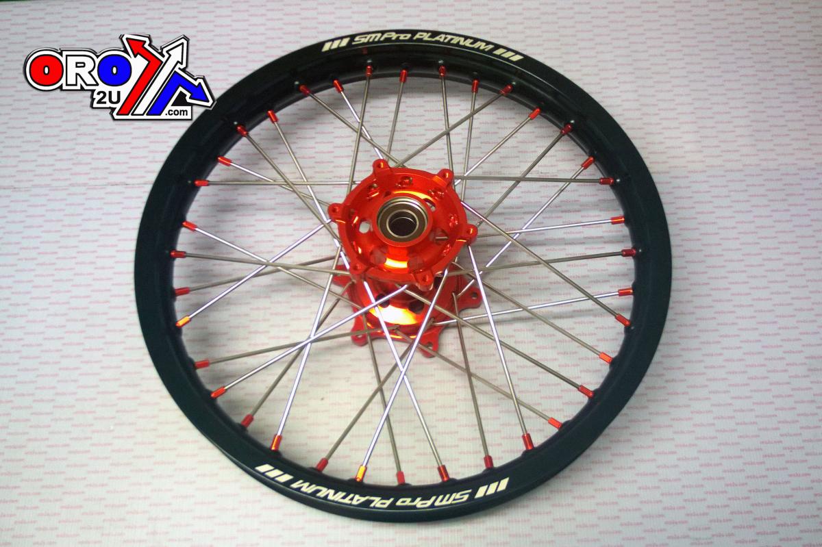 19x1.85 WHEEL KTM BLK/ORG/ORG, MX-5012 BLACK RIM, ORANGE HUB, SP05206820106 G/RIM O/NIPPLES thumbnail 4