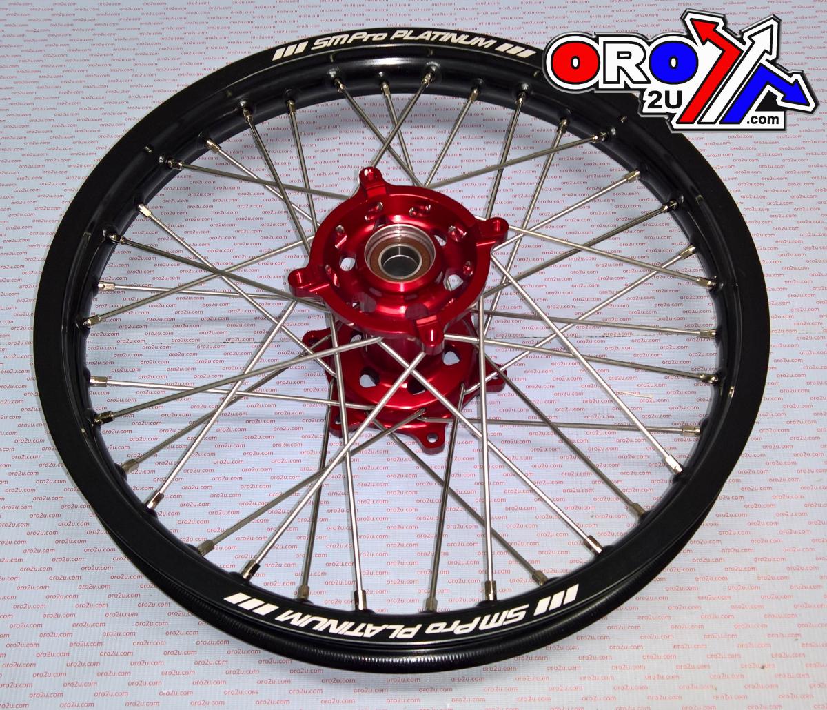 19x1.85 WHEEL RMZ 07-23 PLATINUM, MX-3011 GLOSS BLACK RIM, GLOSS RED HUB, SP063.03.82.01.99 GLOSS RIM thumbnail 2