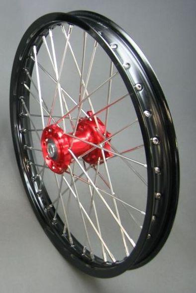 21x1.60 WHEEL HON BK/RD 02-14, BK RIM / RED HUB CROSS CENTRE, 53-1014132116012 thumbnail 2