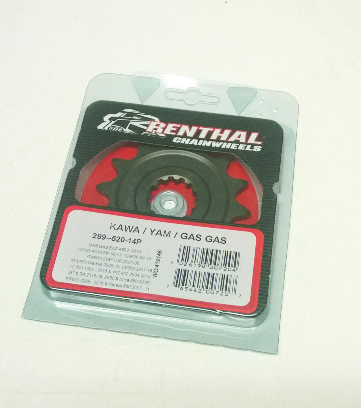 FRONT SPROCKET RENTHAL 289, KAWASAKI YAMAHA 289--520-14P thumbnail 2