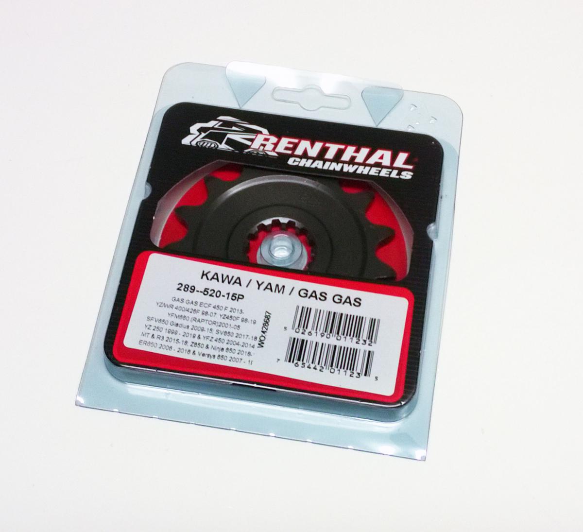 FRONT SPROCKET RENTHAL 289, KAWASAKI/YAMAHA 289-520-15P thumbnail 2