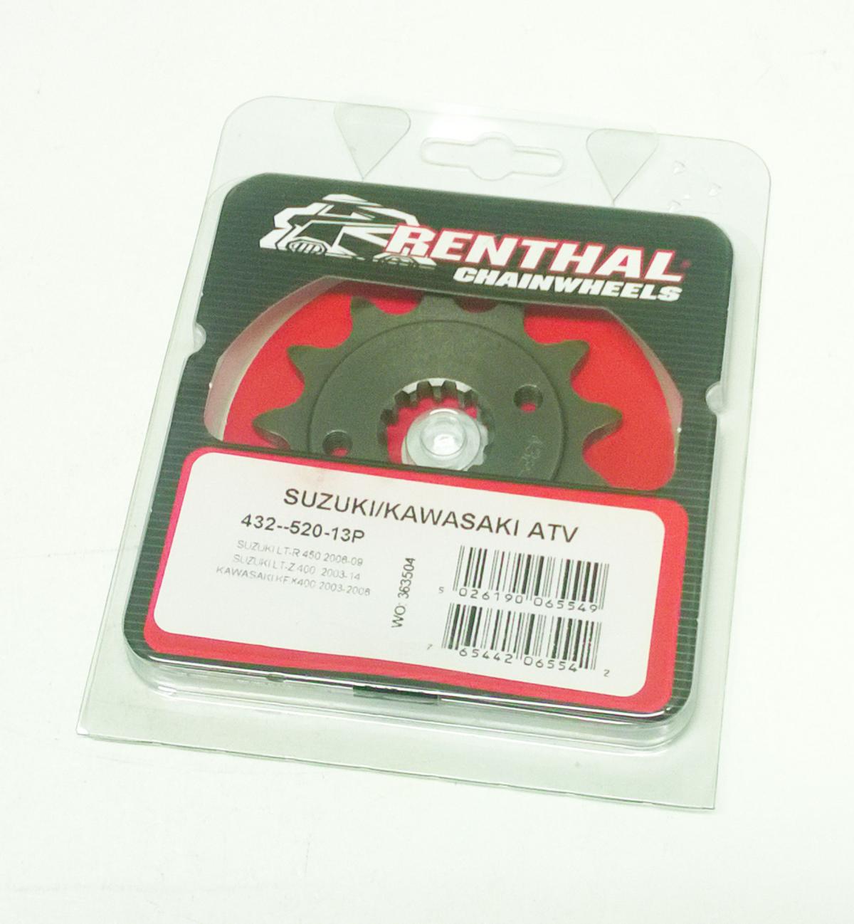 FRONT SPROCKET RENTHAL 432, SUZUKI/KAWASAKI ATV 432--520-13P thumbnail 2