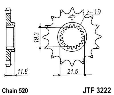 FRONT SPROCKET 11 [JTF3222.11] 520, POLARIS BRONCO AT-03273 thumbnail 4