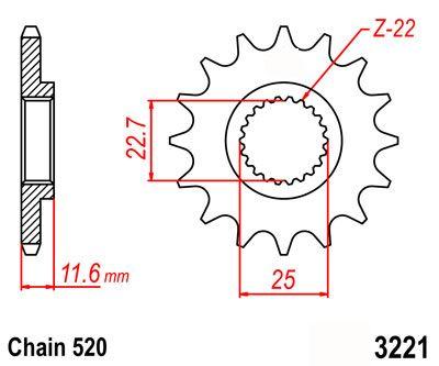 FRONT SPROCKET 13[JTF3221.13] POLARIS, AT-03275 thumbnail 2