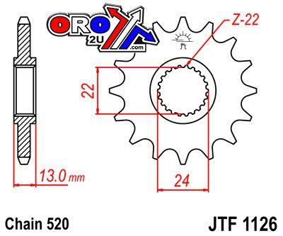 FRONT SPROCKET JTF1126.16T thumbnail 3