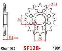 FRONT SPROCKET 1901 RAPTOR LIGHT & SELF CLEANING 10B-KT1-14 thumbnail 4