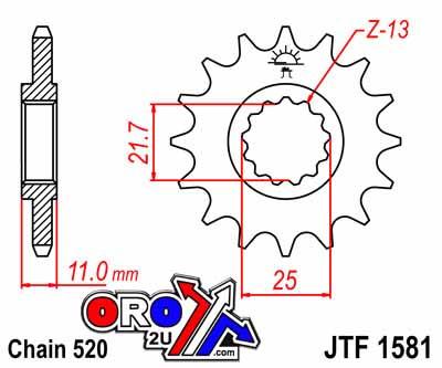 FRONT SPROCKET JTF1581.17 JT, 520 Chain Conversion thumbnail 5