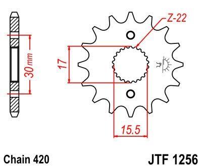 FRONT SPROCKET 14 [JTF1256.14] 420 thumbnail 2
